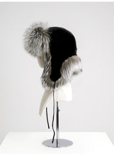 Load image into Gallery viewer, Silver Fox Hat Mink fur hat
