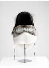 Load image into Gallery viewer, Silver Fox Hat Mink fur hat
