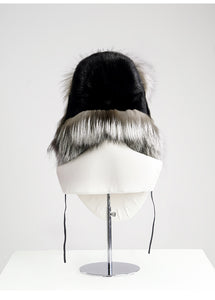 Silver Fox Hat Mink fur hat