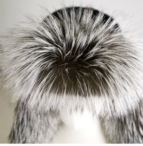 Silver Fox Hat Mink fur hat