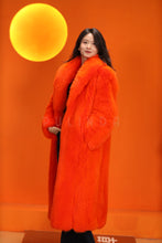 Load image into Gallery viewer, Full length natural Saga fox fur coat with shawl collar
