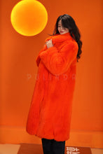 Load image into Gallery viewer, Full length natural Saga fox fur coat with shawl collar
