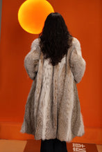 Load image into Gallery viewer, Full length natural lynx fur coat with shawl collar
