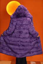 Load image into Gallery viewer, Full length natural arctic hare fur hooded coat
