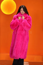 Load image into Gallery viewer, Full length natural Saga fox fur coat with shawl collar
