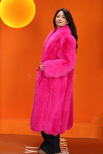 Load image into Gallery viewer, Full length natural Saga fox fur coat with shawl collar
