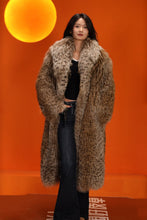 Load image into Gallery viewer, Full length natural Saga fox fur coat with shawl collar
