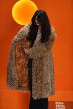 Load image into Gallery viewer, Full length natural Saga fox fur coat with shawl collar
