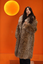 Load image into Gallery viewer, Full length natural Saga fox fur coat with shawl collar
