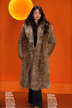 Load image into Gallery viewer, Full length natural Saga fox fur coat with shawl collar
