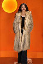 Load image into Gallery viewer, Full length natural coyote fur hooded coat
