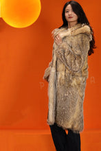 Load image into Gallery viewer, Full length natural coyote fur hooded coat
