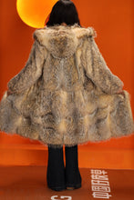 Load image into Gallery viewer, Full length natural coyote fur hooded coat
