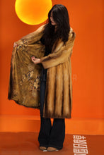 Load image into Gallery viewer, Full length natural golden marten coat with shawl collar
