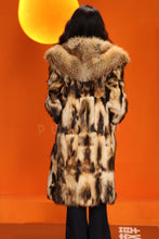 Load image into Gallery viewer, Penny lane in women&#39;s full length natural fitch fur coat with fox shawl collar
