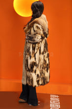 Load image into Gallery viewer, Penny lane in women&#39;s full length natural fitch fur coat with fox shawl collar
