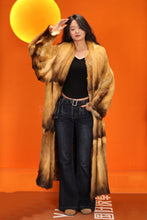 Load image into Gallery viewer, Full length natural golden marten coat with shawl collar
