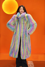 Load image into Gallery viewer, Full length natural Saga fox fur coat with stand collar
