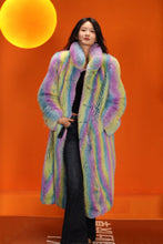 Load image into Gallery viewer, Full length natural Saga fox fur coat with stand collar
