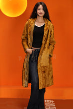 Load image into Gallery viewer, Full length natural karakul xiangao fur hooded coat
