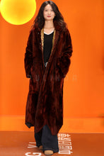 Load image into Gallery viewer, Full length natural nutria fur hooded coat
