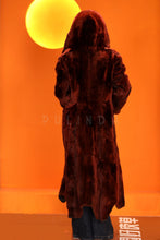 Load image into Gallery viewer, Full length natural nutria fur hooded coat
