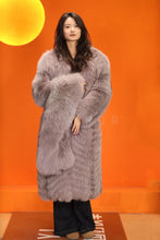 Load image into Gallery viewer, Full length natural Saga fox fur coat with shawl collar
