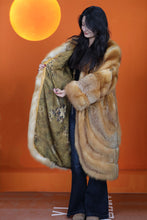 Load image into Gallery viewer, Full length natural Saga canadian red fox fur coat
