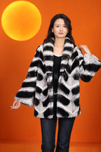 Load image into Gallery viewer, Natural rex rabbit fur coat &amp; jacket with shawl collar
