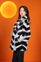 Load image into Gallery viewer, Natural rex rabbit fur coat &amp; jacket with shawl collar
