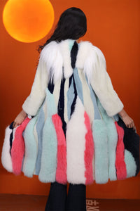 Full length natural Saga mink fur coat