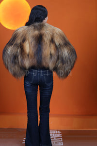 Natural arctic raccoon fur coat & jacket