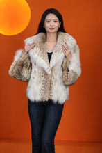 Load image into Gallery viewer, Natural lynx fur coat &amp; jacket with shawl collar
