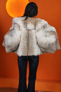 Natural lynx fur coat & jacket with shawl collar