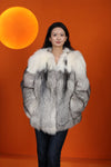 Natural Saga platinum gold fox fur coat & jacket