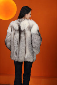 Natural Saga platinum gold fox fur coat & jacket