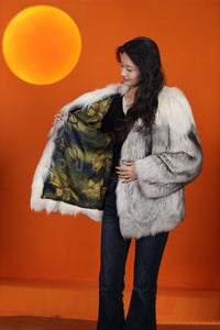 Natural Saga platinum gold fox fur coat & jacket