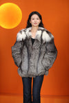 Natrual Saga platinum gold fox fur coat & jacket