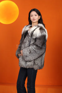 Natrual Saga platinum gold fox fur coat & jacket