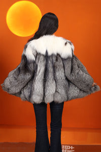 Natrual Saga platinum gold fox fur coat & jacket