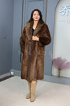 Full length beaver fur coat with english collar2