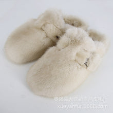 Load image into Gallery viewer, New Style Fur Slippers Ladies Winter Warm Shoes Real Mink Fur Slippers Household Furry Closed ToFlat Shoes
