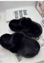 Load image into Gallery viewer, New Style Fur Slippers Ladies Winter Warm Shoes Real Mink Fur Slippers Household Furry Closed ToFlat Shoes
