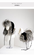 Load image into Gallery viewer, Silver Fox Hat Mink fur hat
