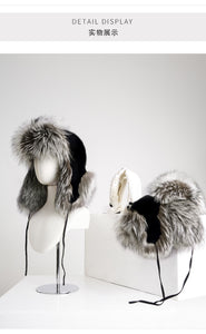 Silver Fox Hat Mink fur hat