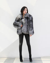 Load image into Gallery viewer, Silver Fox Fur Jacket
