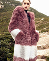 Womens Real Saga Fox Fur Hooded Coat