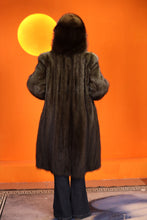 Load image into Gallery viewer, Full length natural racoon fur hooded coat
