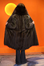 Load image into Gallery viewer, Full length natural racoon fur hooded coat
