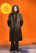 Load image into Gallery viewer, Full length natural racoon fur hooded coat
